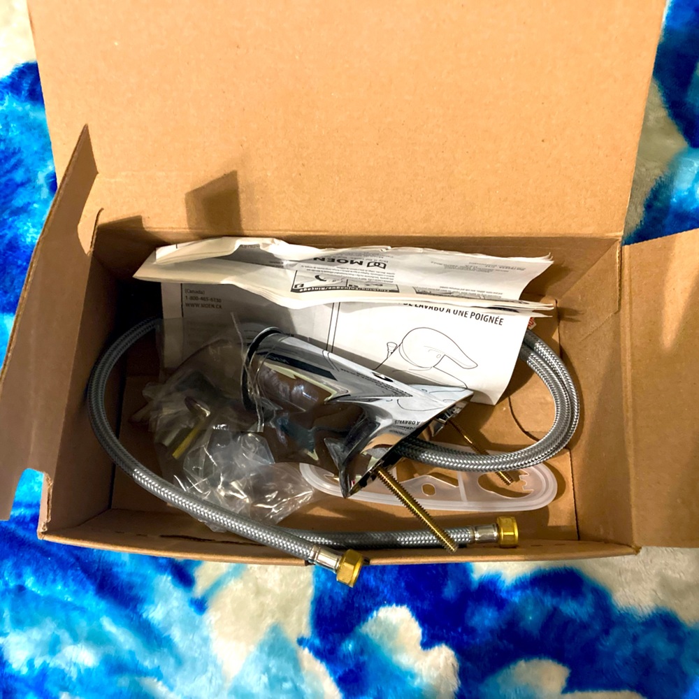 Moen single lever lavatory faucet brushed nickel finish new in original box